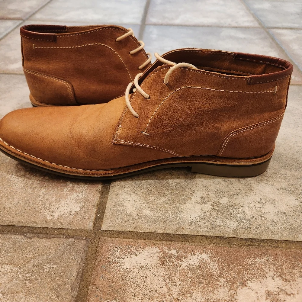 STEVE‎ MADDEN Men's Ivon Chukka Tan Leather Boots Size 9.5